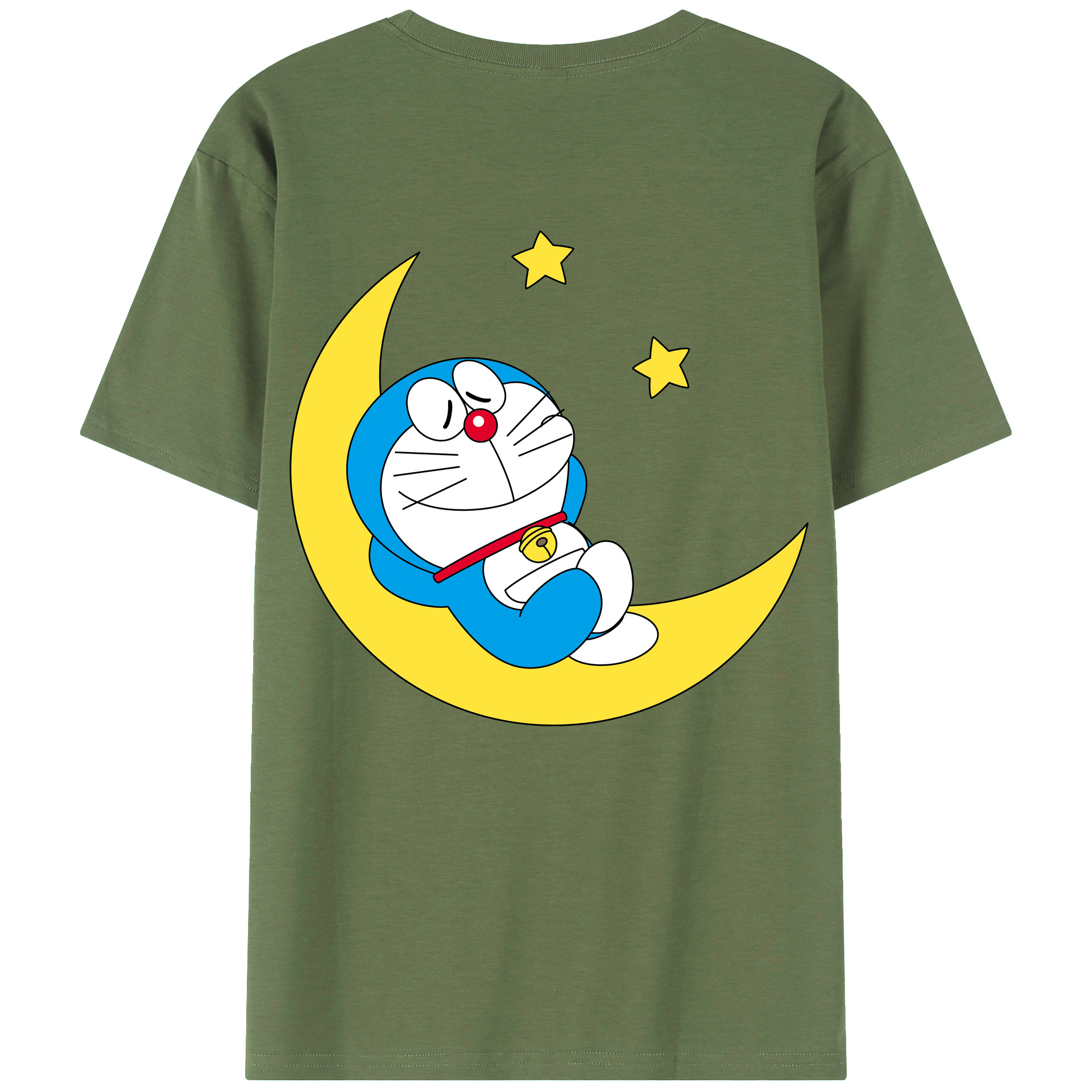 （画像用） ドラえもん Doraemon 綿100％ メンズ半袖Tシャツ（バックプリント） 通気性